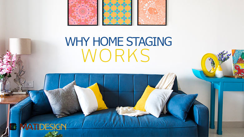 Why Does Home Staging Work? | A staged living room rich in blues | MatiDesign Interior Decorating And Home Staging London Ontario