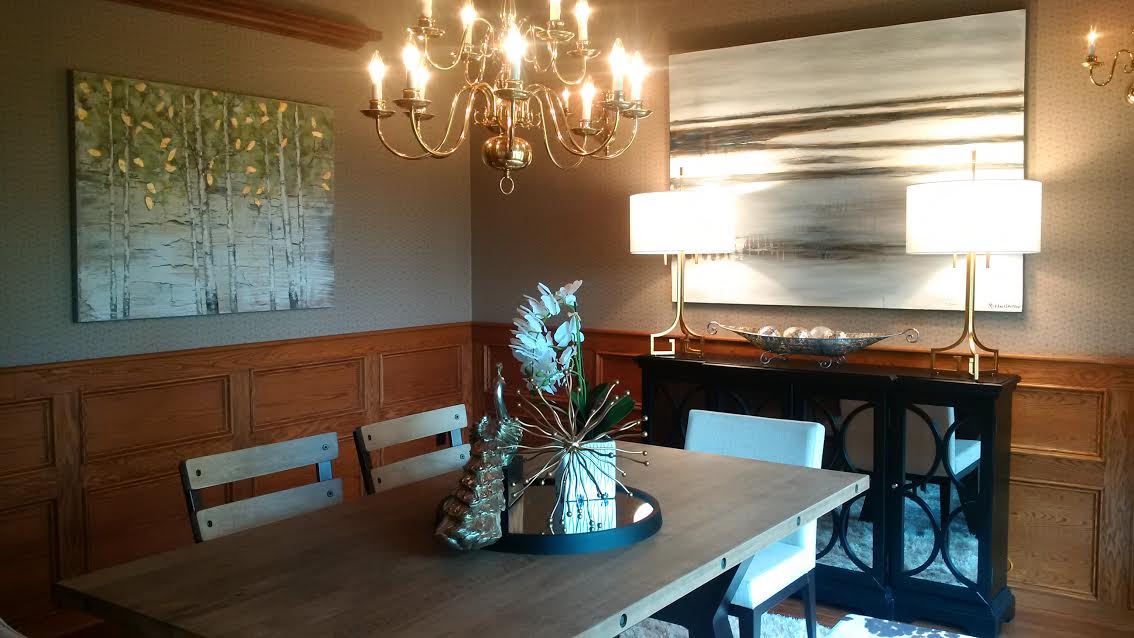 Why Does Home Staging Work? | dining room after staging, different angle | MatiDesign Interior Decorating And Home Staging London Ontario