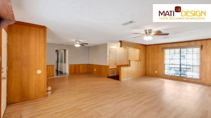Orange Stained Wood | Mati Design Interior Decorator & Home Staging | London Ontario